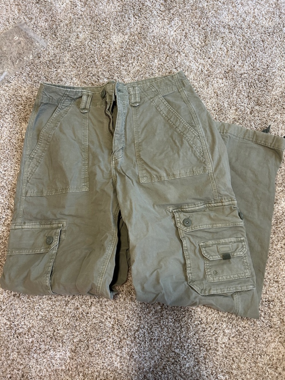 American Eagle Olive Green Stretch Utility Pants